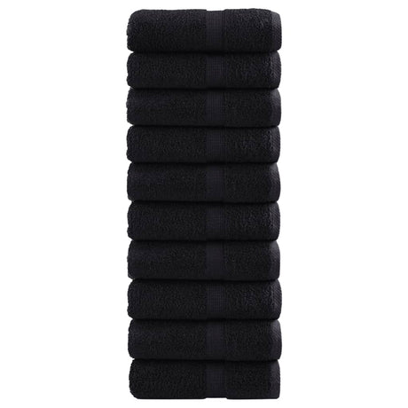 Vidaxl premium washandjes solund 10 stuks zwart 30x30 cm 600 g m²