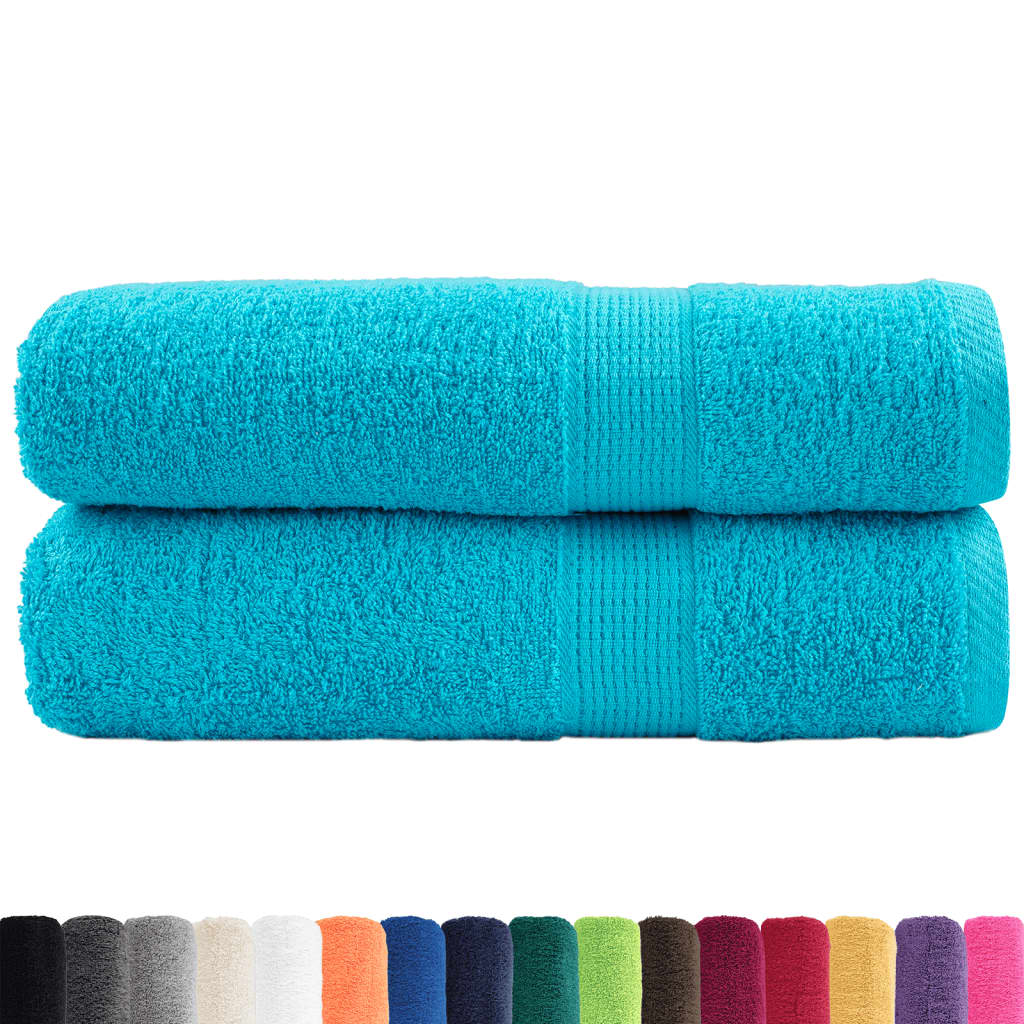 Vidaxl handdoeken solund 2 st 600 g m² 50x100 cm turquoise
