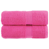 VidaXL gæstehåndklæder solund 2 stk 600 g m² 30x50 cm pink