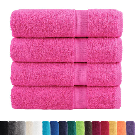 Vidaxl handdoeken solund 4 st 600 g m² 50x100 cm roze