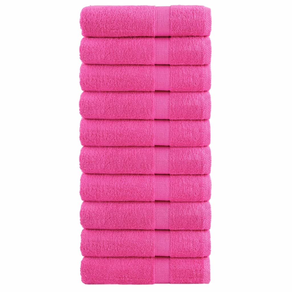 VidaXL badehåndklæder solund 10 stk 600 g m² 70x140 cm pink