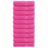 VidaXL badehåndklæder solund 10 stk 600 g m² 70x140 cm pink