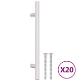 VidaXL håndtag 20 stk 128 mm rustfrit stål sølvfarvet