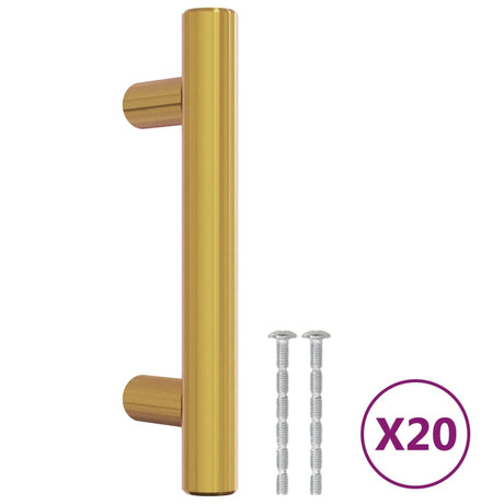 VidaXL håndtag 20 stk 64 mm rustfrit stål guldfarvet