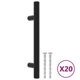 VidaXL håndtag 20 stk 96 mm rustfrit stål sort
