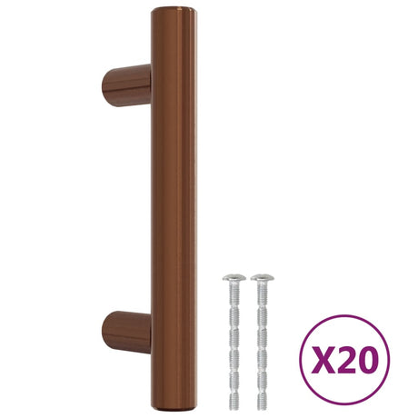 VidaXL håndtag 20 stk 64 mm rustfrit stål bronzefarvet