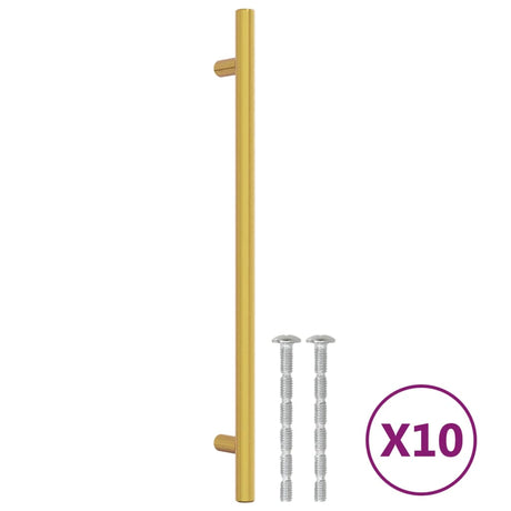VidaXL håndtag 10 stk 224 mm rustfrit stål guldfarvet