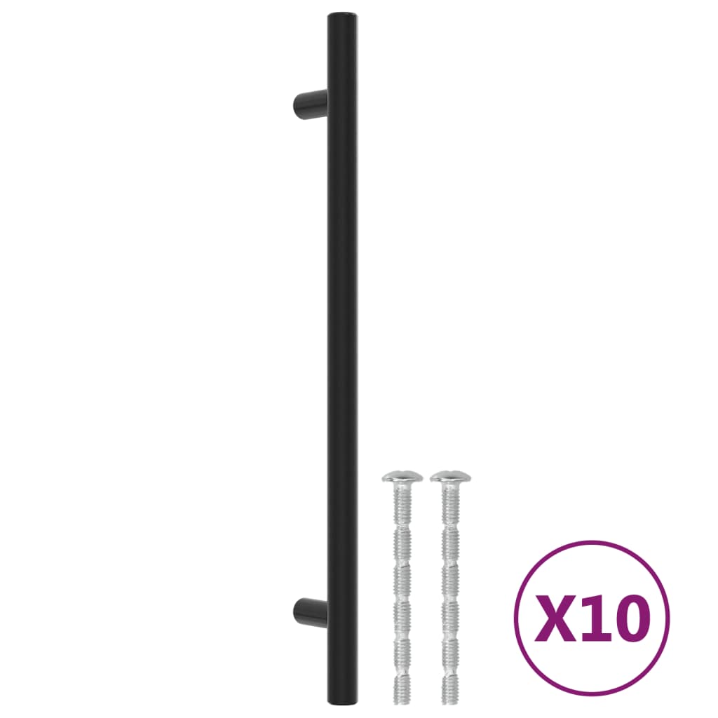VidaXL håndtag 10 stk 192 mm rustfrit stål sort