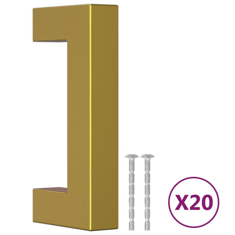VidaXL håndtag 20 stk 64 mm rustfrit stål guldfarvet