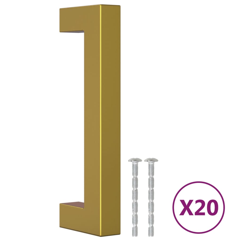 VidaXL håndtag 20 stk 96 mm rustfrit stål guldfarvet