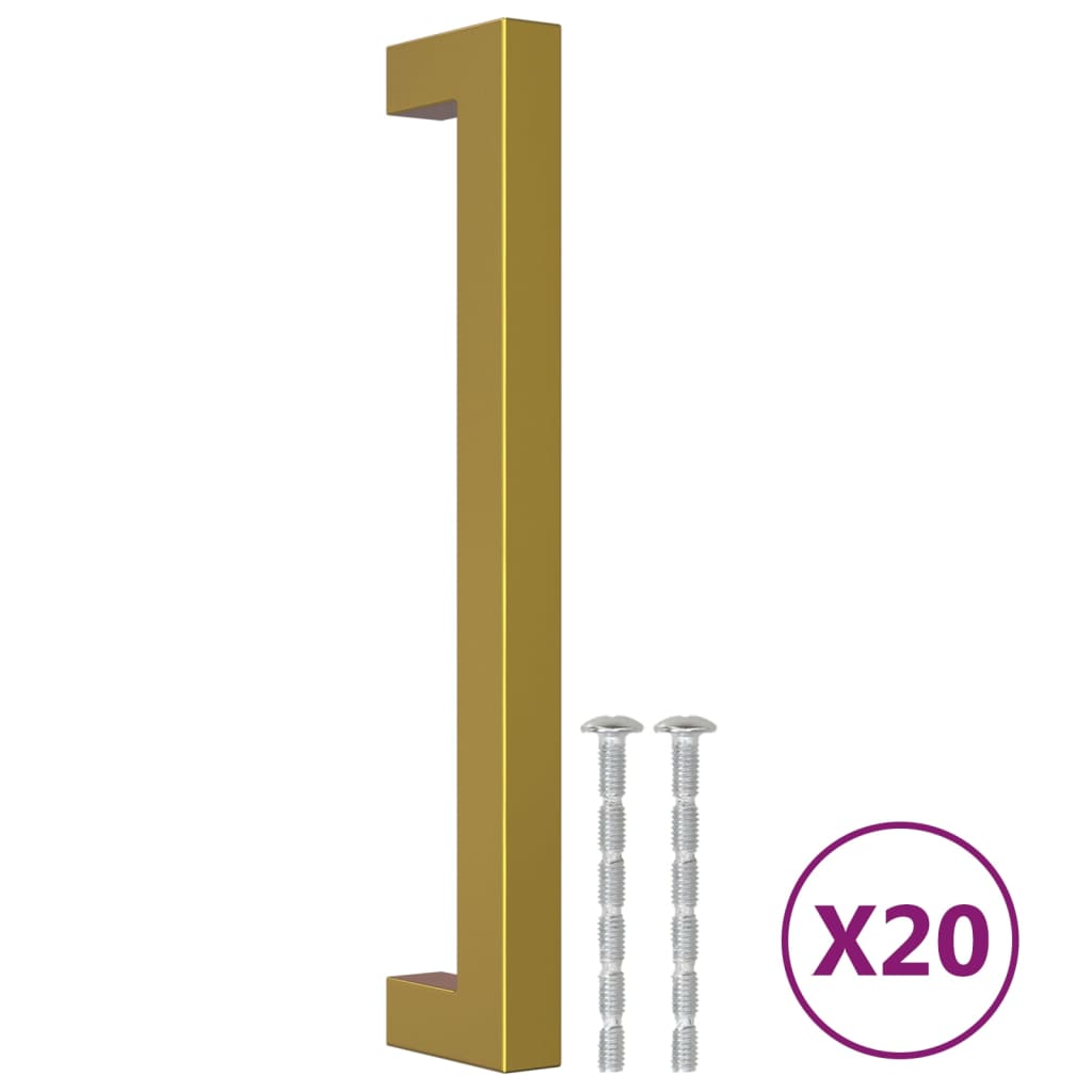 VidaXL håndtag 20 stk 160 mm rustfrit stål guldfarvet