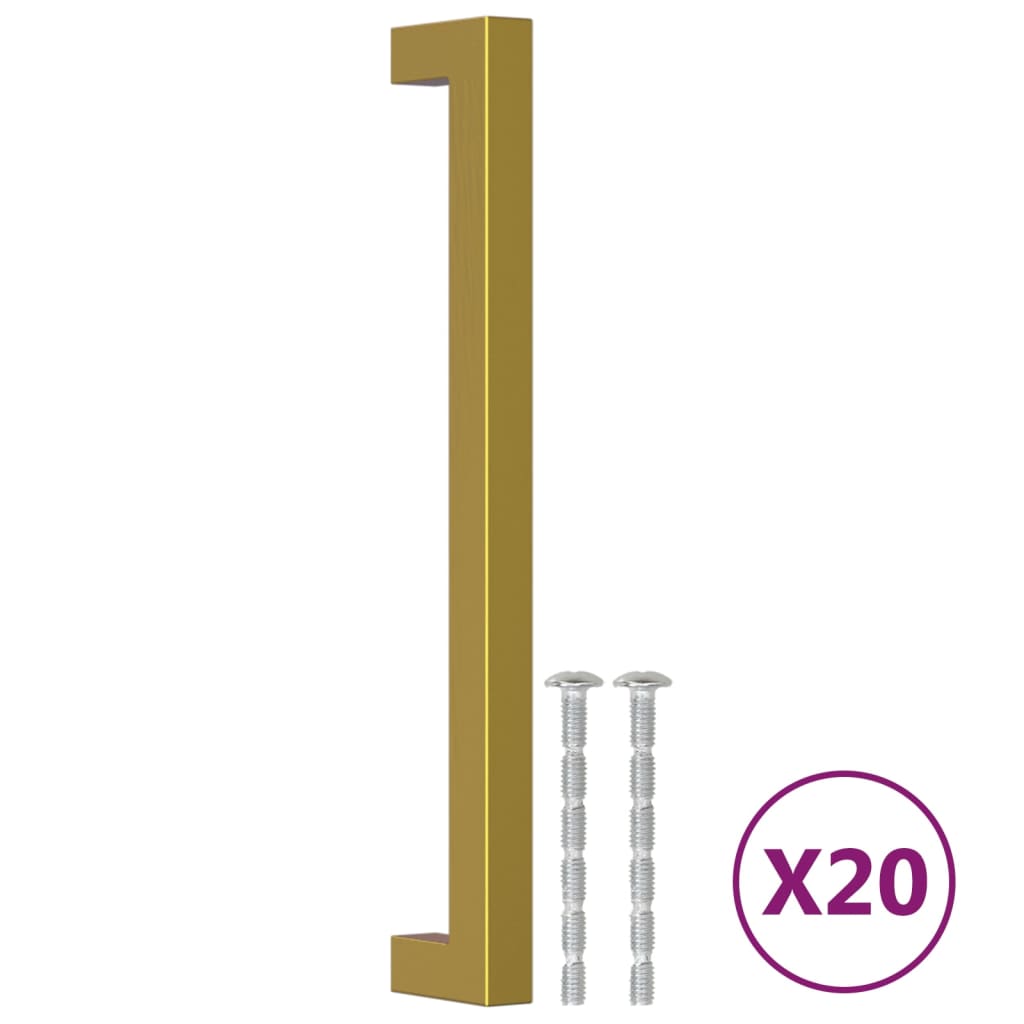 VidaXL håndtag 20 stk 192 mm rustfrit stål guldfarvet