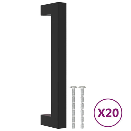 VidaXL håndtag 20 stk 128 mm rustfrit stål sort