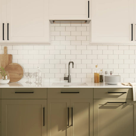 VidaXL håndtag 10 stk 224 mm rustfrit stål sort