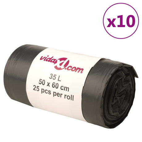 Vidaxl affaldsposer 250 stk 35 l sort