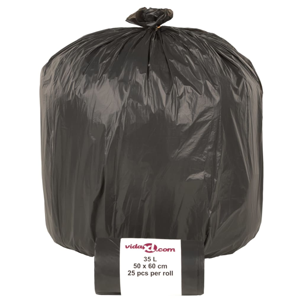 Vidaxl affaldsposer 250 stk 35 l sort