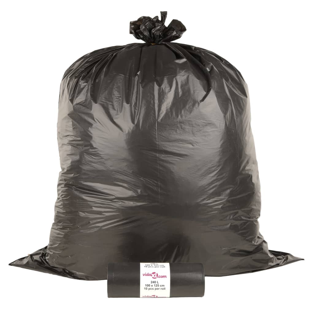 VidaXL affaldssække 150 stk 240 l sort