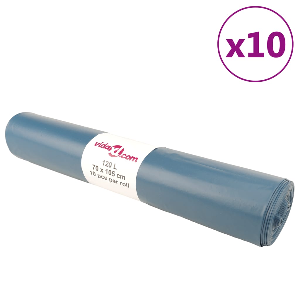 VidaXL affaldssække 100 stk 120 l blå