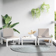 Vidaxl 3-delige loungeset met kussens pp wit