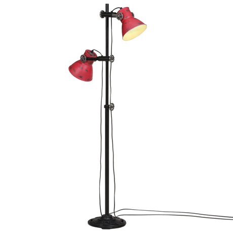 Vidaxxl gulvlampe 25 w e27 25x25x90 140 cm forvitret rød