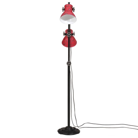 Vidaxxl gulvlampe 25 w e27 25x25x90 140 cm forvitret rød