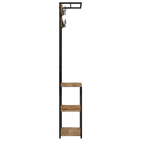 VidaXL knagerække med skohylde 68x30x182 cm massivt råt mangotræ