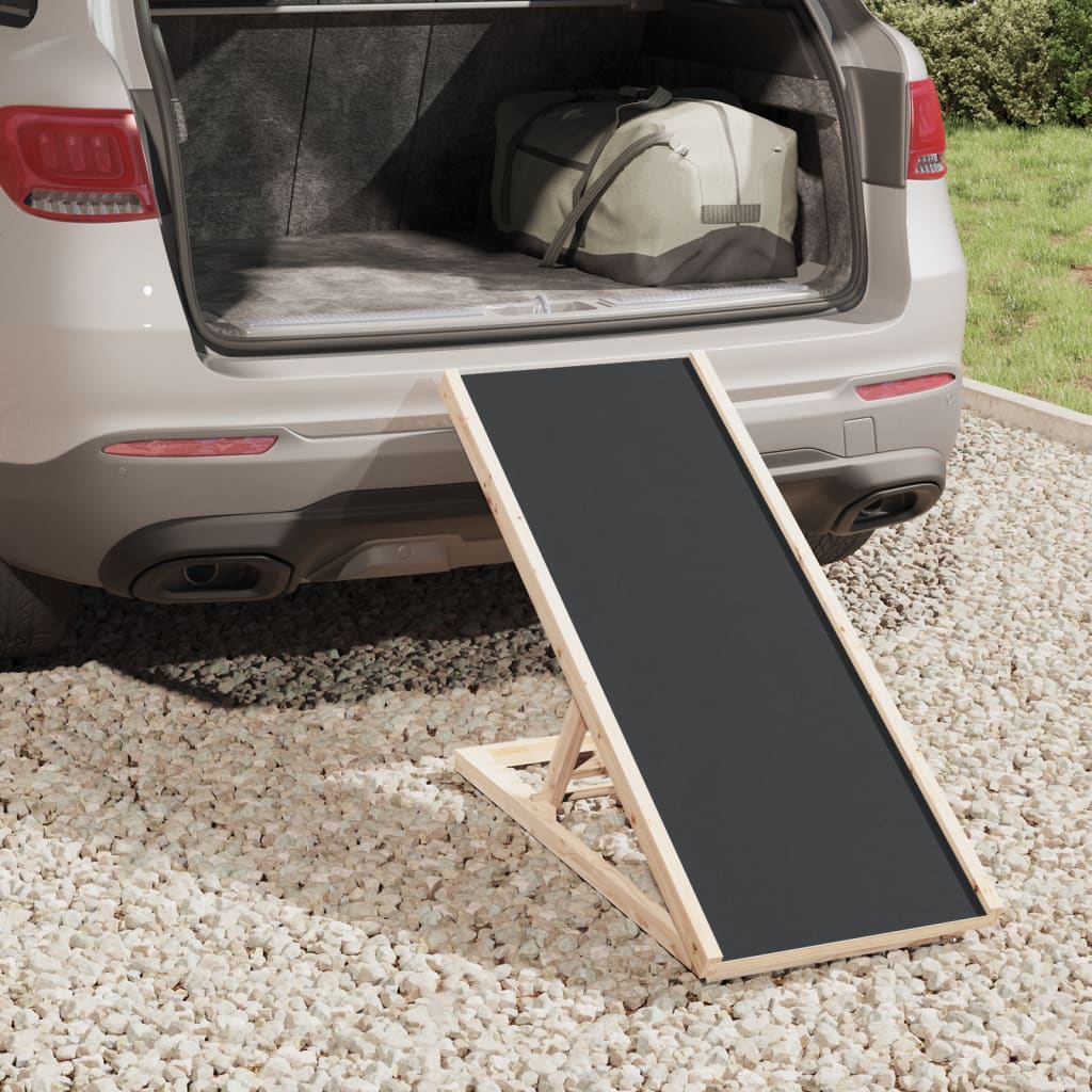 Vidaxxl hunderampe 100x40 cm massiv fyrretræ grå