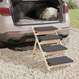 Vidaxl Dog Trappe 105x47 cm Solid fyrretræ grå grå