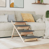 Vidaxl Dog Trappe 105x47 cm Solid fyrretræ grå grå