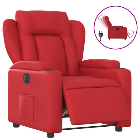 Vidaxl fauteuil verstelbaar elektrisch kunstleer rood