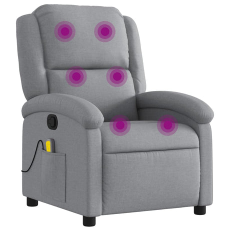 Vidaxl massagestoel met lichtgrijze stof