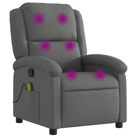 Vidaxl massagestoel donkergrijze stof
