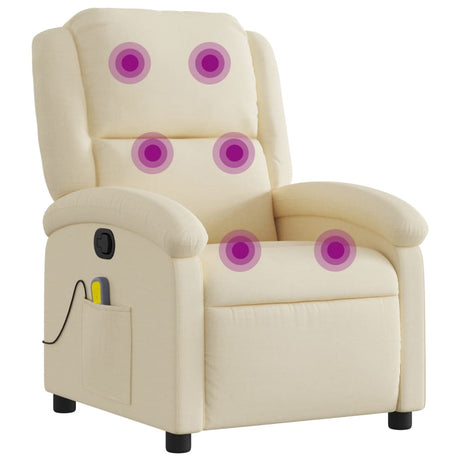 Vidaxl massagestoel met crèmekleurige stof