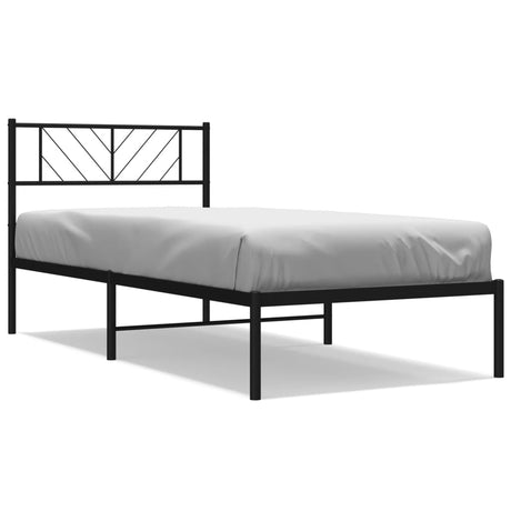 Vidaxl bedframe met hoofdbord metaal zwart 80x200 cm