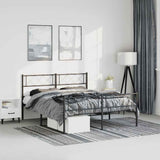 Vidaxl bedframe met hoofd- en voeteneinde metaal zwart 150x200 cm