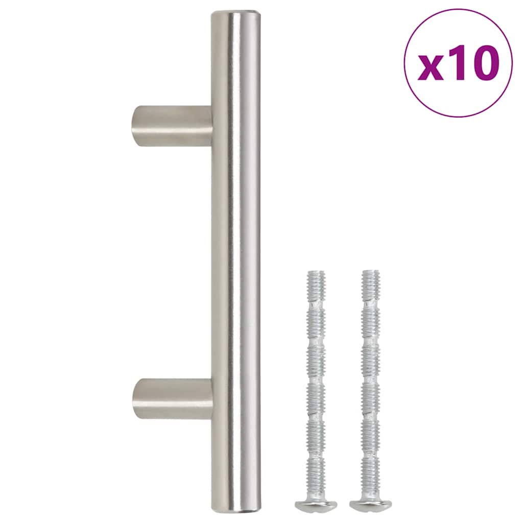 VidaXL håndtag 10 stk 64 mm rustfrit stål sølvfarvet
