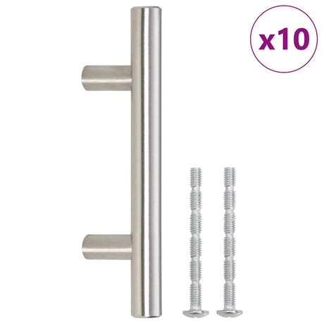 VidaXL håndtag 10 stk 64 mm rustfrit stål sølvfarvet