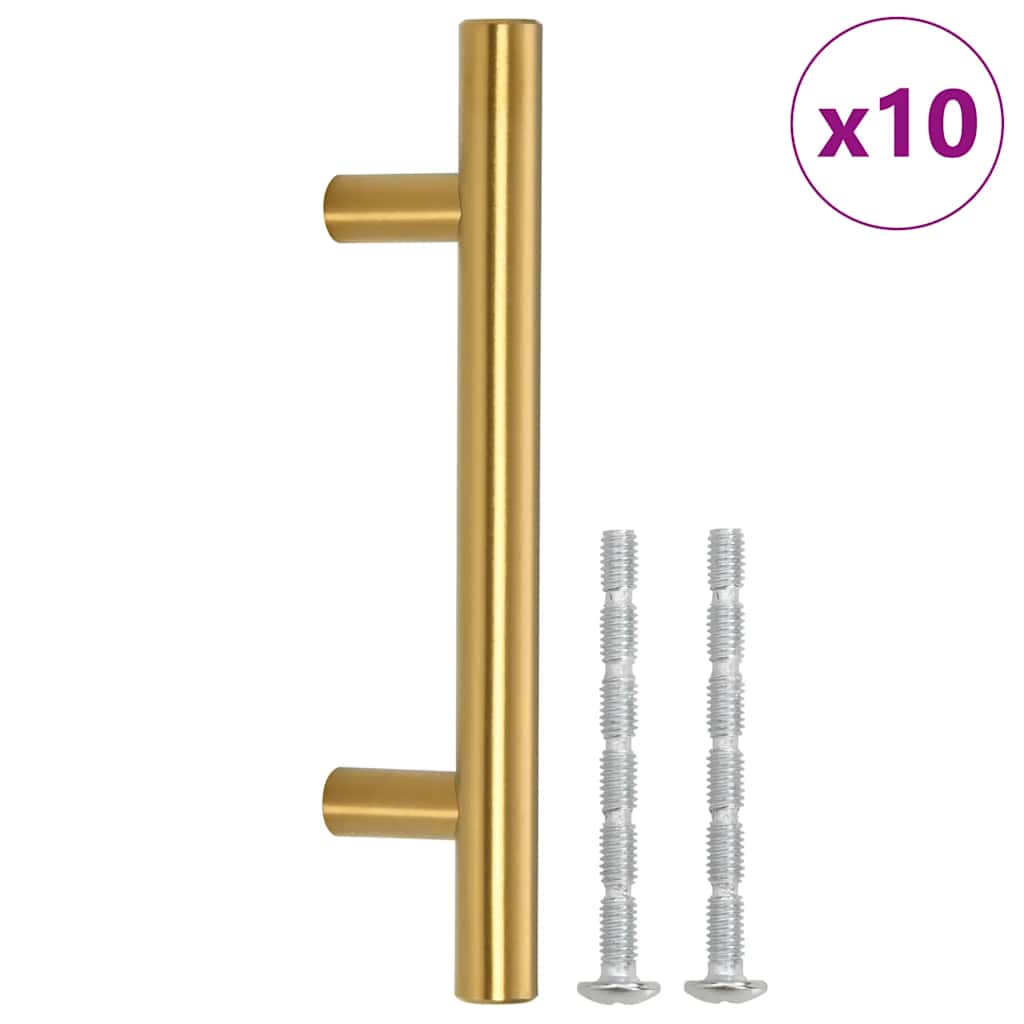 VidaXL håndtag 10 stk 64 mm rustfrit stål guldfarvet