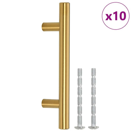 VidaXL håndtag 10 stk 64 mm rustfrit stål guldfarvet