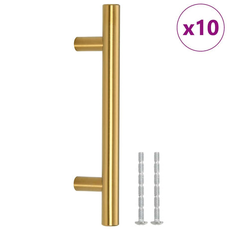 VidaXL håndtag 10 stk 96 mm rustfrit stål guldfarvet