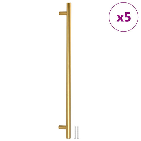 VidaXL håndtag 5 stk 480 mm rustfrit stål guldfarvet