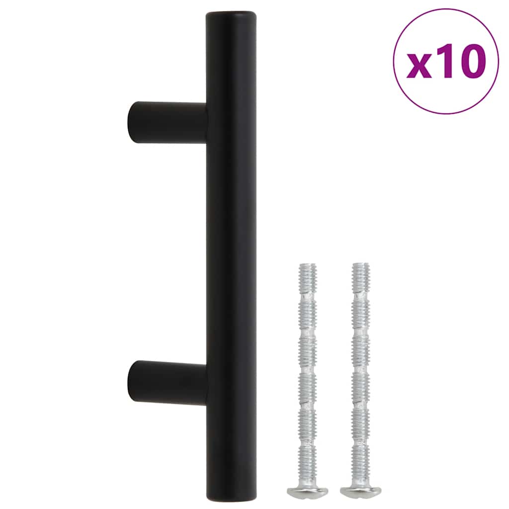 VidaXL håndtag 10 stk 64 mm rustfrit stål sort