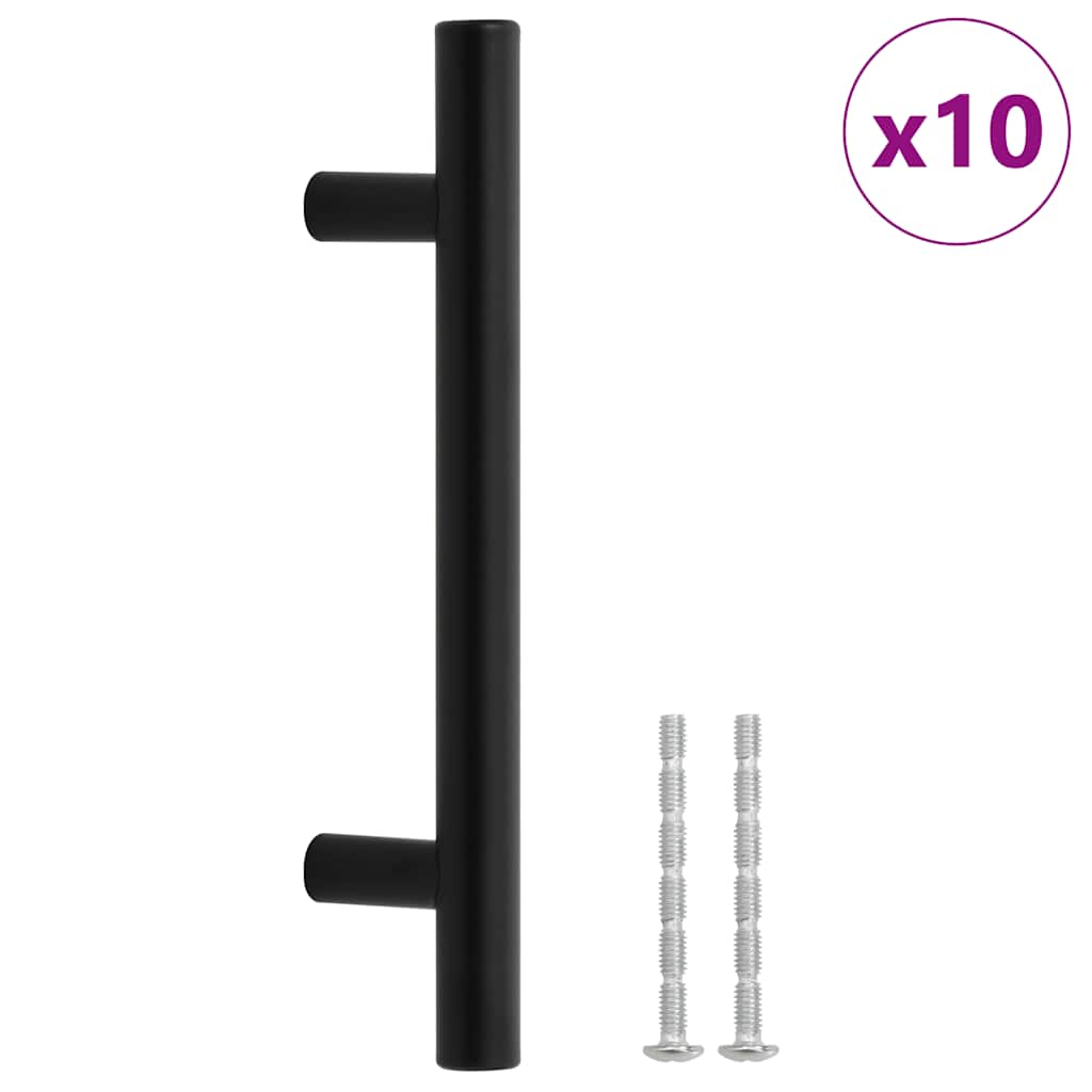 VidaXL håndtag 10 stk 96 mm rustfrit stål sort