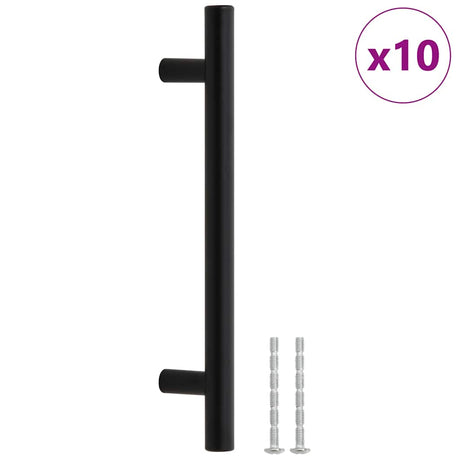 VidaXL håndtag 10 stk 128 mm rustfrit stål sort