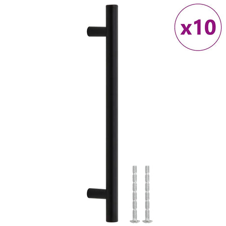 VidaXL håndtag 10 stk 160 mm rustfrit stål sort