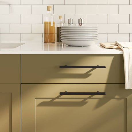 VidaXL håndtag 10 stk 160 mm rustfrit stål sort