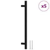 VidaXL håndtag 5 stk 192 mm rustfrit stål sort