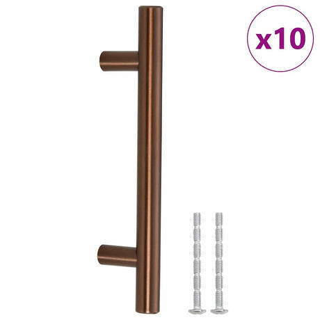 VidaXL håndtag 10 stk 96 mm rustfrit stål bronzefarvet