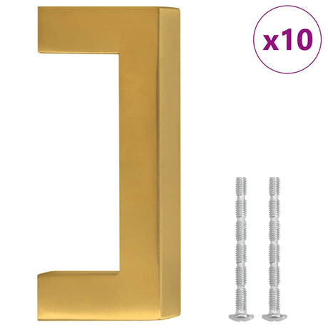 VidaXL håndtag 10 stk 64 mm rustfrit stål guldfarvet