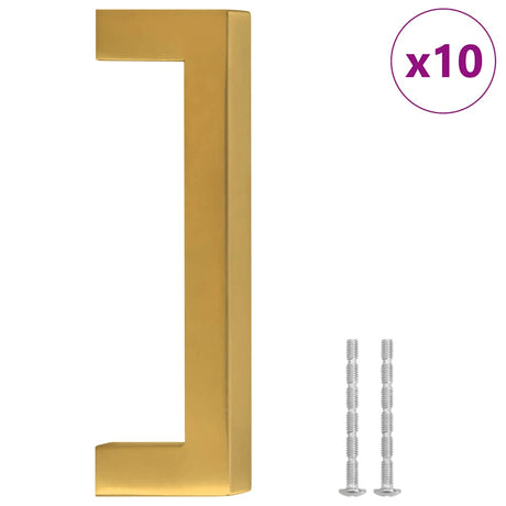 VidaXL håndtag 10 stk 96 mm rustfrit stål guldfarvet